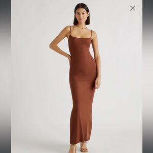 QUINCE Tencel Rib Knit Maxi Slip Dress (see details!)